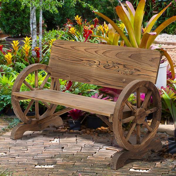 Gartenbank 408 Braun - Massivholz - 114 x 80 x 58 cm