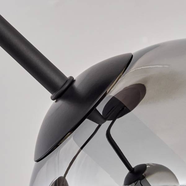 Deckenleuchte Cesaro Grau - Aluminium - Klarglas - 80 x 28 x 80 cm
