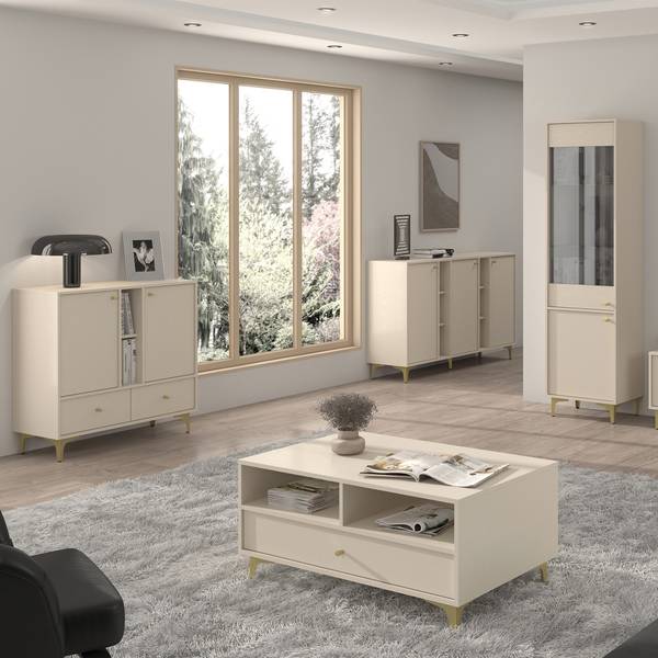 TV-Lowboard FLOREN I grijs - plaatmateriaal op houtbasis - 121 x 49 x 41 cm