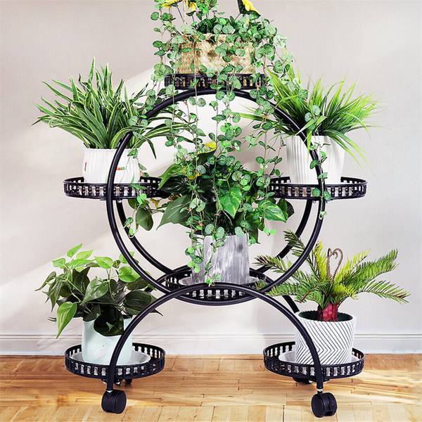 Étagère Plante HJ-ZT112 Noir - Fer - 33 x 79 x 73 cm