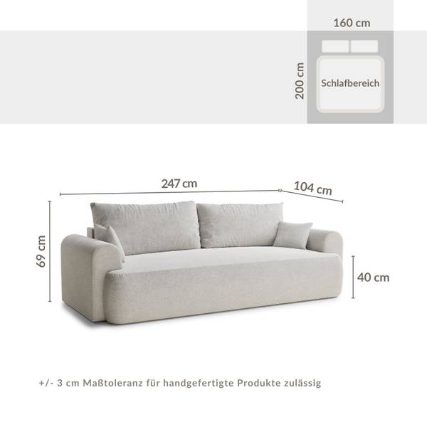 Sofa mit Schlaffunktion Toluca Graubraun
