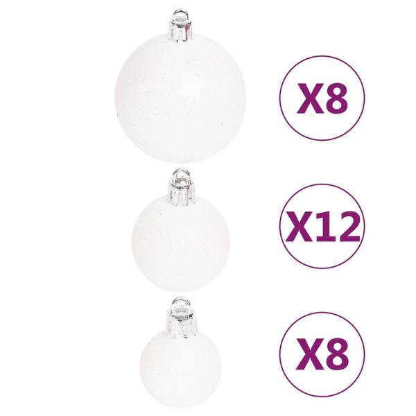 Boules de noël 3028562 (lot de 108) Rot - Weiß - Kunststoff - 1 x 1 x 1 cm