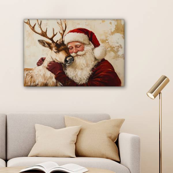 TABLEAU SUR TOILE Père Noël 90 x 60 cm