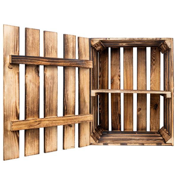 Holzkiste Ophira Braun - Holz teilmassiv - 40 x 30 x 33 cm