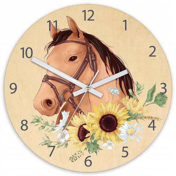 Wanduhr HORSE Braun - Holzwerkstoff - 30 x 30 x 4 cm