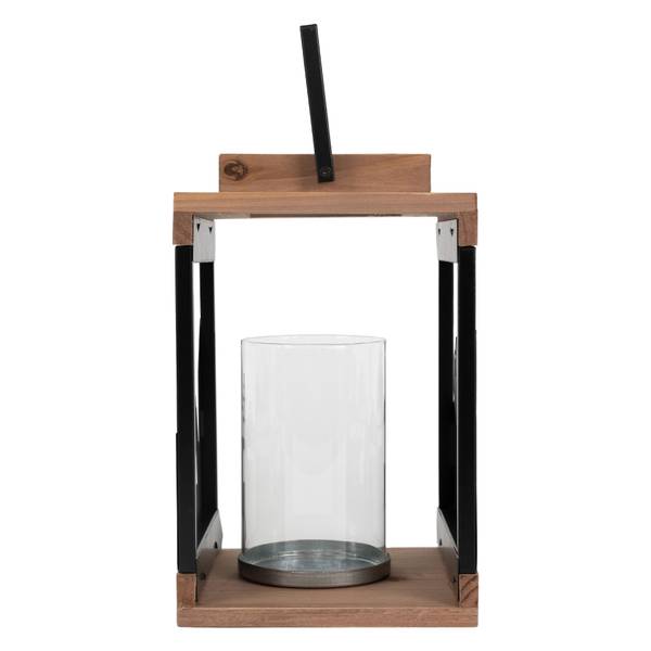 Laterne HELSINKI Schwarz - Braun - Samt - 14 x 28 x 14 cm