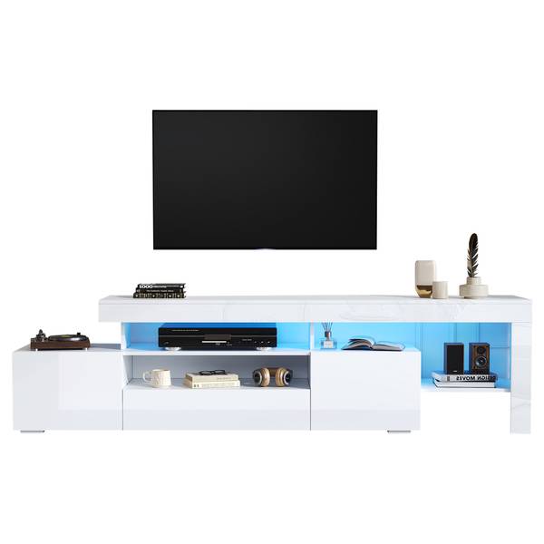Meuble TV Endymion Ⅱ Blanc - Bois manufacturé - 37 x 53 x 192 cm
