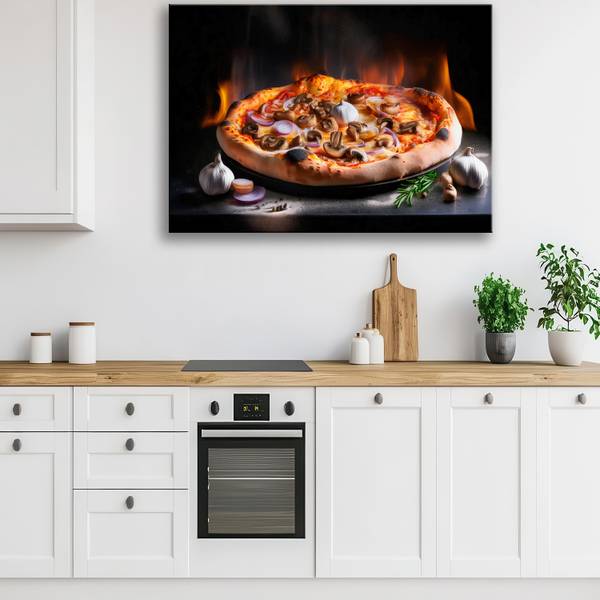 Wandbild pizza essen küche restaurant 60 x 40 cm