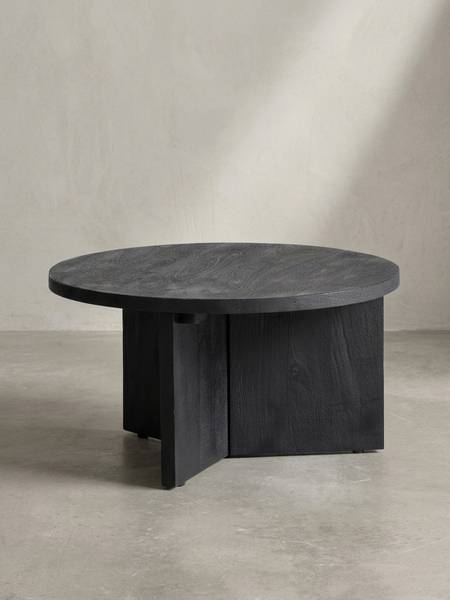 Couchtisch ELORN mit Dreibeingestell Schwarz - Mango - 60 x 33 x 60 cm