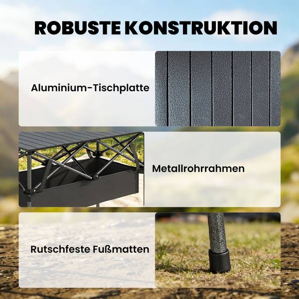 Campingtisch A20-619V00BK Schwarz - Metall - 55 x 68 x 93 cm