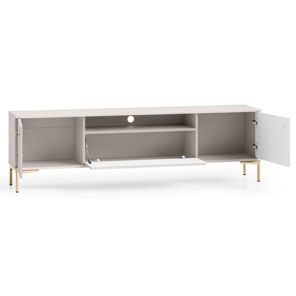 TV-Lowboard Sandro Grau - Aluminium - 180 x 53 x 34 cm
