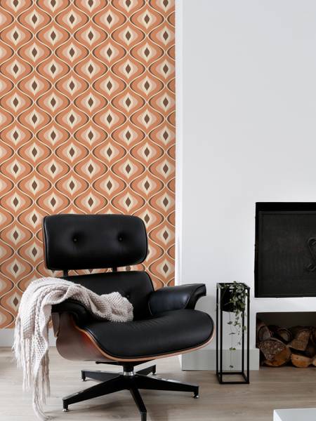 Tapete 130986 Orange - 53 x 1005 x 1005 cm