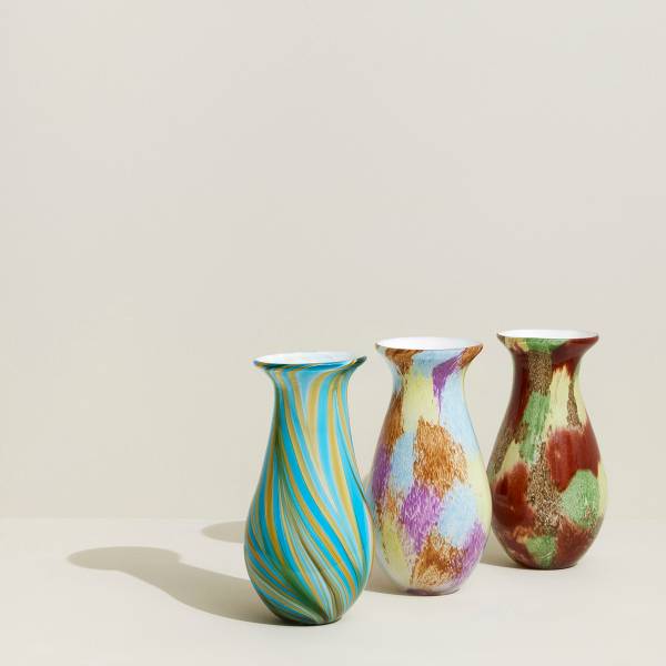 Vase Kaleido Rot - Klarglas - Farbglas - Milchglas - Spiegelglas - 15 x 30 x 15 cm
