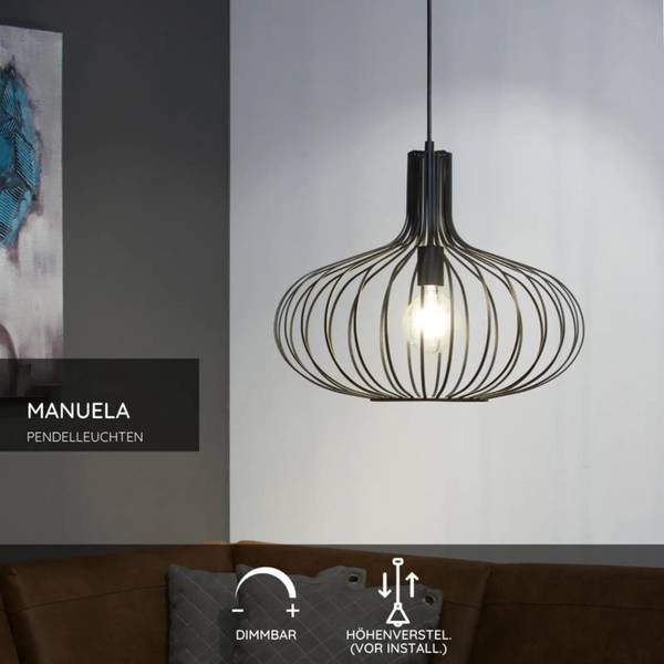 Suspension MANUELA Noir - Acier - 50 x 172 x 50 cm