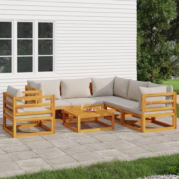 Garten-Lounge-Set 3028504-29  (7-teilig) Grau - Polyester - Akazie - 70 x 65 x 70 cm
