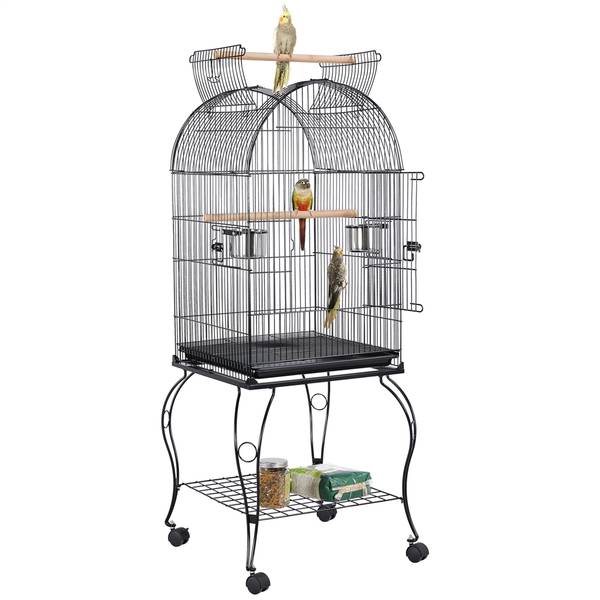 Vogelkäfig ARE83 Schwarz - Metall - 60 x 150 x 60 cm