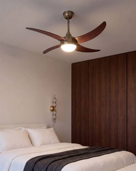 Deckenventilator CHACANA 2-tlg Braun - Metall - 132 x 53 x 132 cm