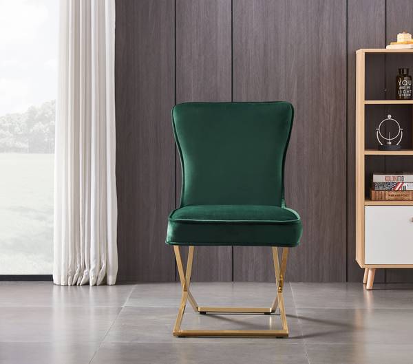 Trafalgar Esszimmerstuhl 2er-Set Grün - Samt - 51 x 95 x 70 cm