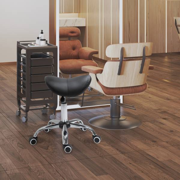 Rollhocker mit Nylonrollen 02-0700 Braun - Metall - 53 x 49 x 52 cm