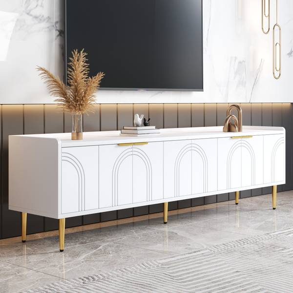 TV-Schrank Eurynom Ⅰ Gold - Weiß