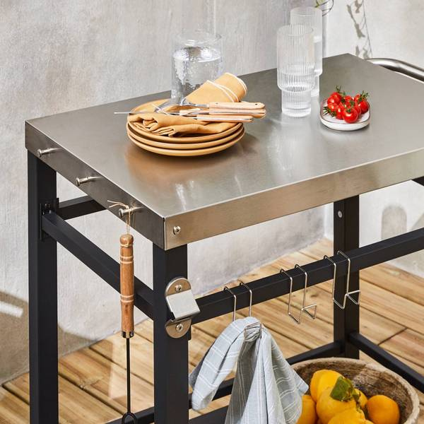 Abstelltisch Colbert Schwarz - Metall - 58 x 82 x 88 cm