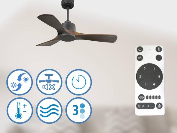 Deckenventilator Principe Schwarz - Metall - 106 x 32 x 106 cm