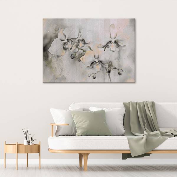 Wandbild blühende orchideen abstraktion 120 x 80 cm