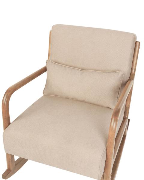 Schaukelstuhl SKOVDE Beige - Braun - Textil - 66 x 82 x 79 cm