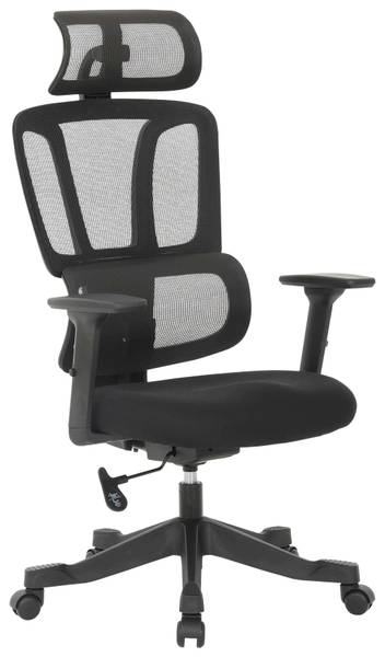 Drehstuhl NOEMI Schwarz - Metall - Kunststoff - Textil - Holz teilmassiv - 65 x 130 x 62 cm