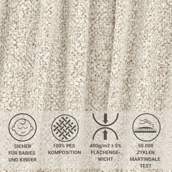 Gestoffeerd bed Ordina I beige - Ligoppervlak breedte: 180 cm