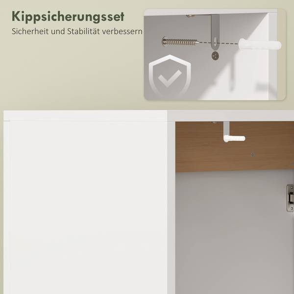 Waschbeckenunterschrank 834-904V90WT Weiß - Holzwerkstoff - 35 x 58 x 60 cm