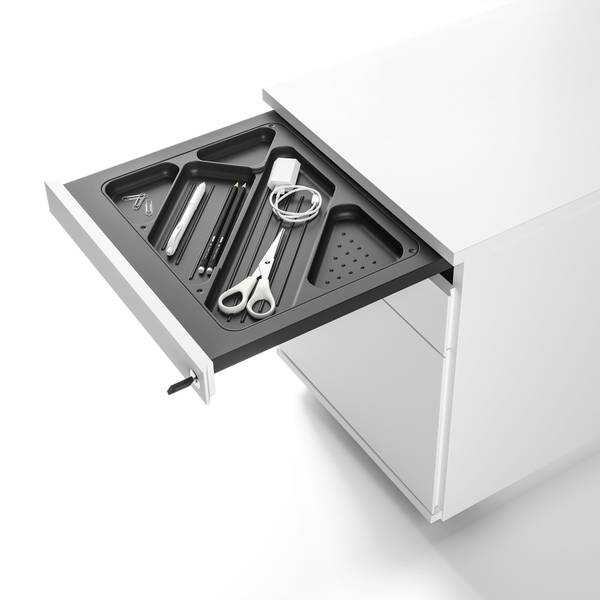 Rollcontainer Pontis mit 3 Schubladen Weiß - Holzwerkstoff - 42 x 54 x 59 cm
