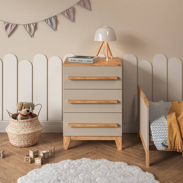 Kommode Malia 58345 Beige - Kaschmir - Asteiche Dekor