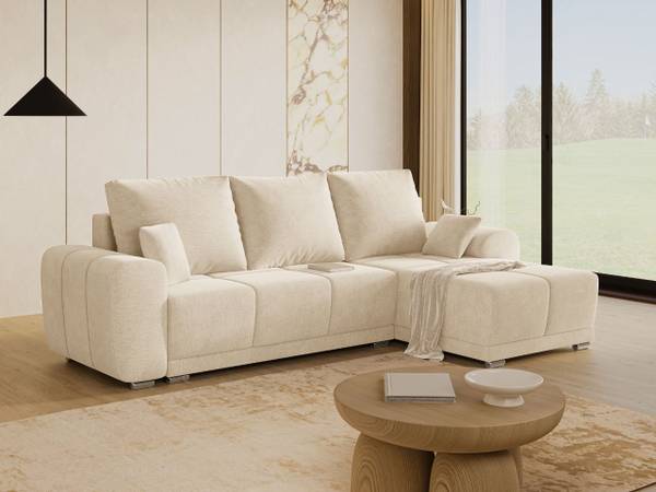 Ecksofa MONTI Beige - Ecke davorstehend rechts