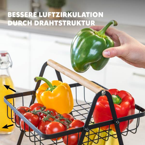 Obstschale 70493 Schwarz - Metall - 30 x 32 x 27 cm