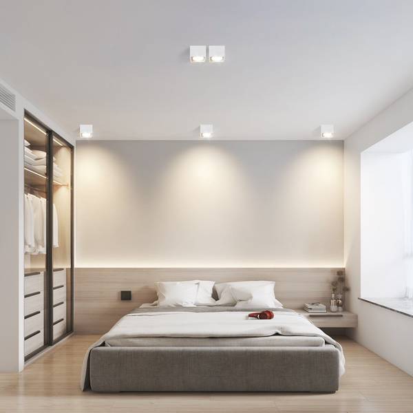 spot plafond LED Qfhh Blanc - Fer - 10 x 8 x 10 cm