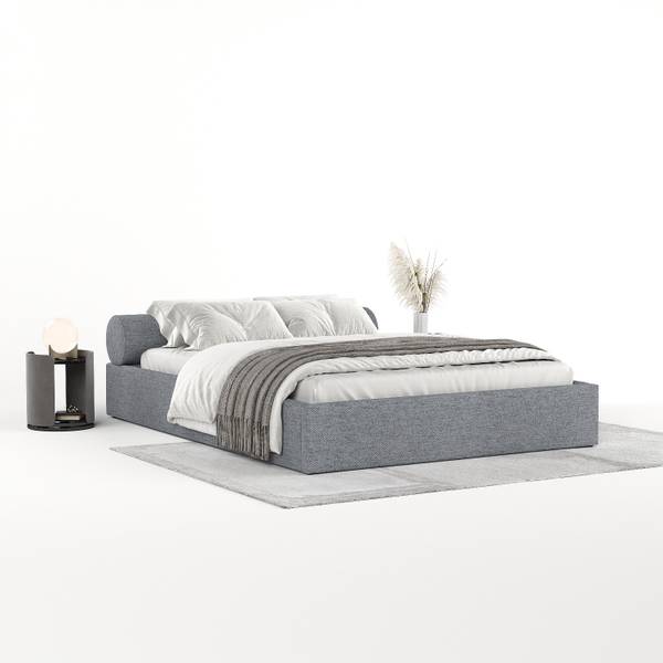 Polsterbett SOLVO mit Stauraum Neve Dunkelgrau - Liegefläche Breite: 180 cm