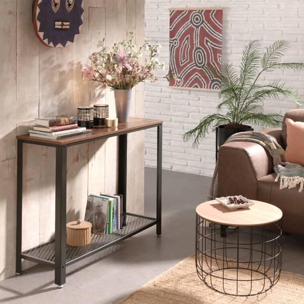 Konsole Schwarz - Holzwerkstoff - Metall - 101 x 80 x 35 cm