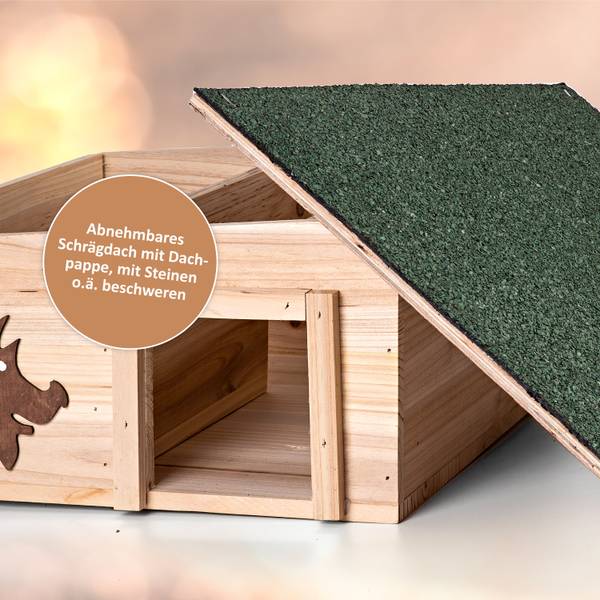 Igelhaus mit Labyrintheingang Braun - Holzwerkstoff - 37 x 18 x 37 cm