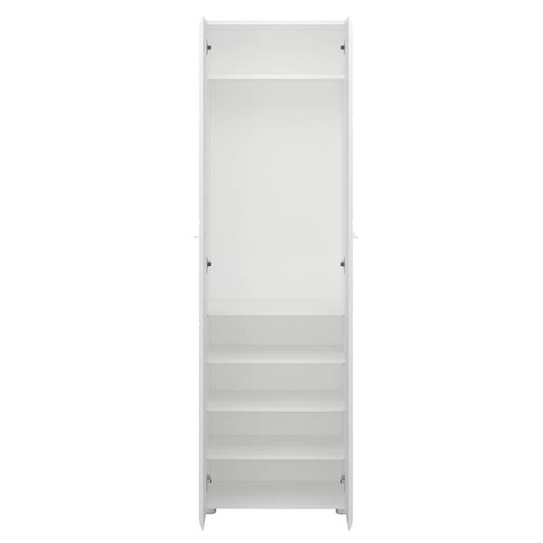Garderobenschrank MALABO-129-9 Weiß - Holzwerkstoff - 59 x 197 x 37 cm