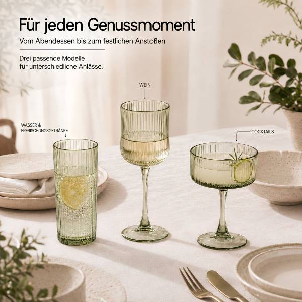 Weinglas Grigio Grün - Glas - 7 x 19 x 7 cm