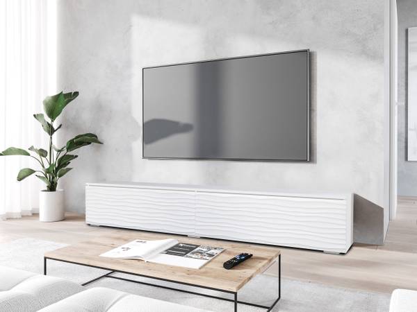 TV-Lowboard D180 MDF Weiß