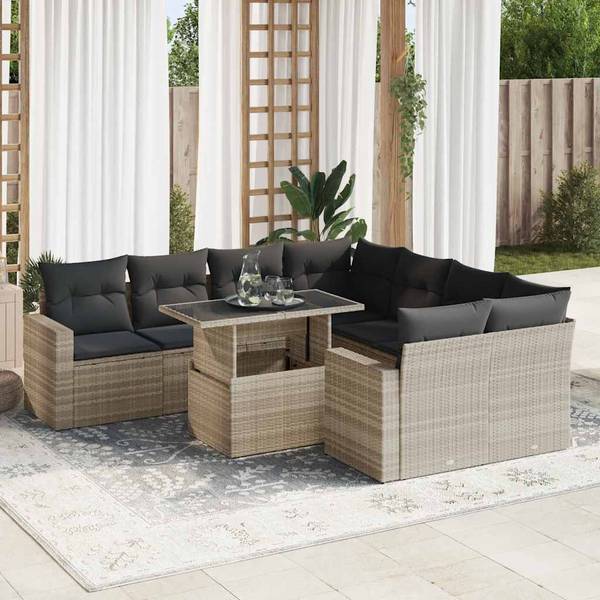 Garten-Lounge-Set 3036719-2 9-teilig Hellgrau