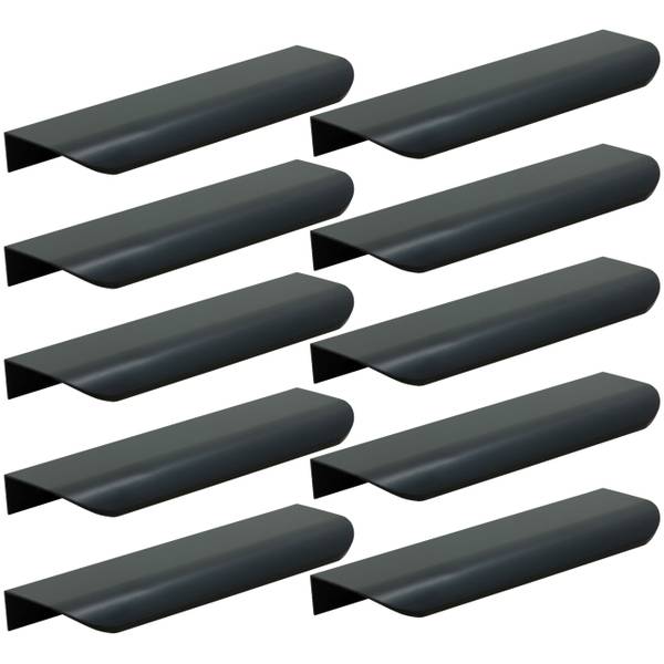 Möbelgriff Steelix 10er-Set Schwarz - Tiefe: 13 cm