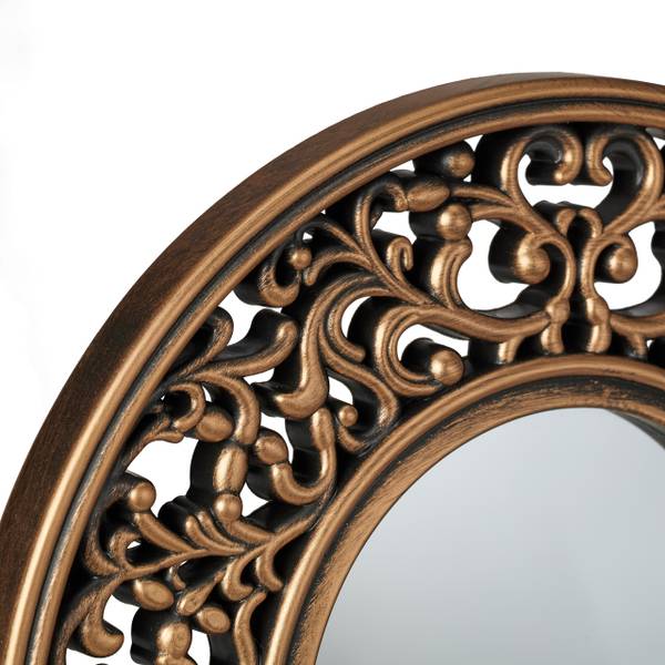 Lot de 3 miroirs décoratifs Noir - Doré - Verre - Matière plastique - 25 x 25 x 2 cm