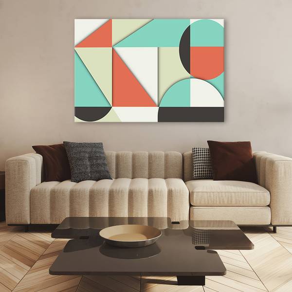Wandbild geometrische formen abstraktion 90 x 60 cm