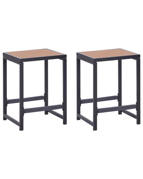 Barhocker AVETRANA Schwarz - Braun - Metall - 44 x 61 x 40 cm