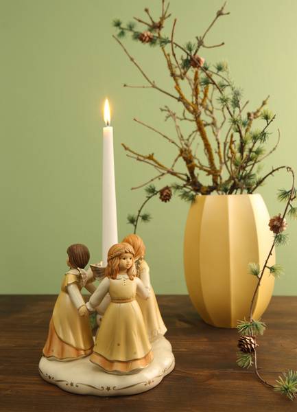 Engel Himmlischer Reigen Beige - Porzellan - 19 x 18 x 19 cm