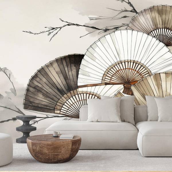 Papier peint, Éventails japonais 150 x 105 cm