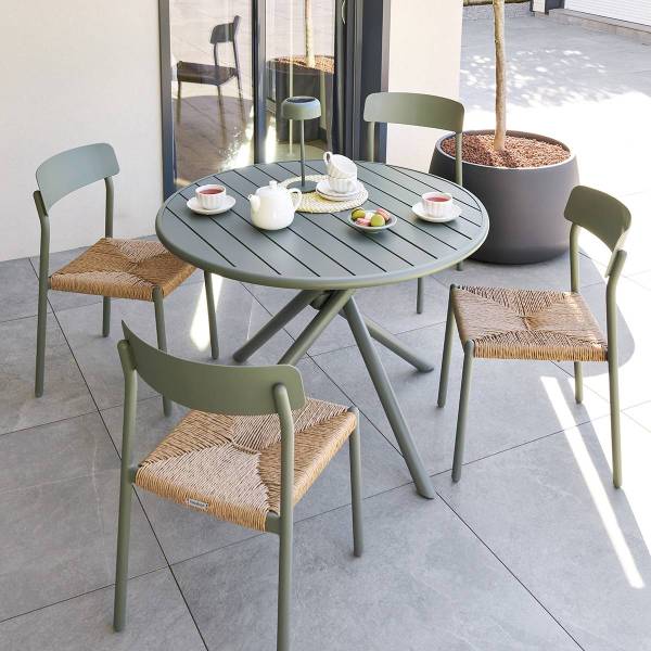 Gartentisch NEBULLIA Grün - Metall - 105 x 75 x 105 cm
